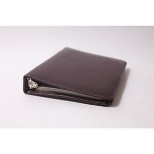 Franklin Style Brown Leather 7-ring 90s Day Binder Planner Notebook with Cover
